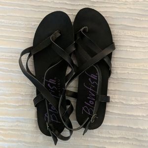 Black strappy sandals